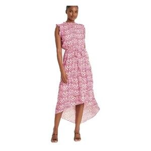 Who What Wear Sleeveless Maxi Dress Pink Size Large Tiered Hi Low